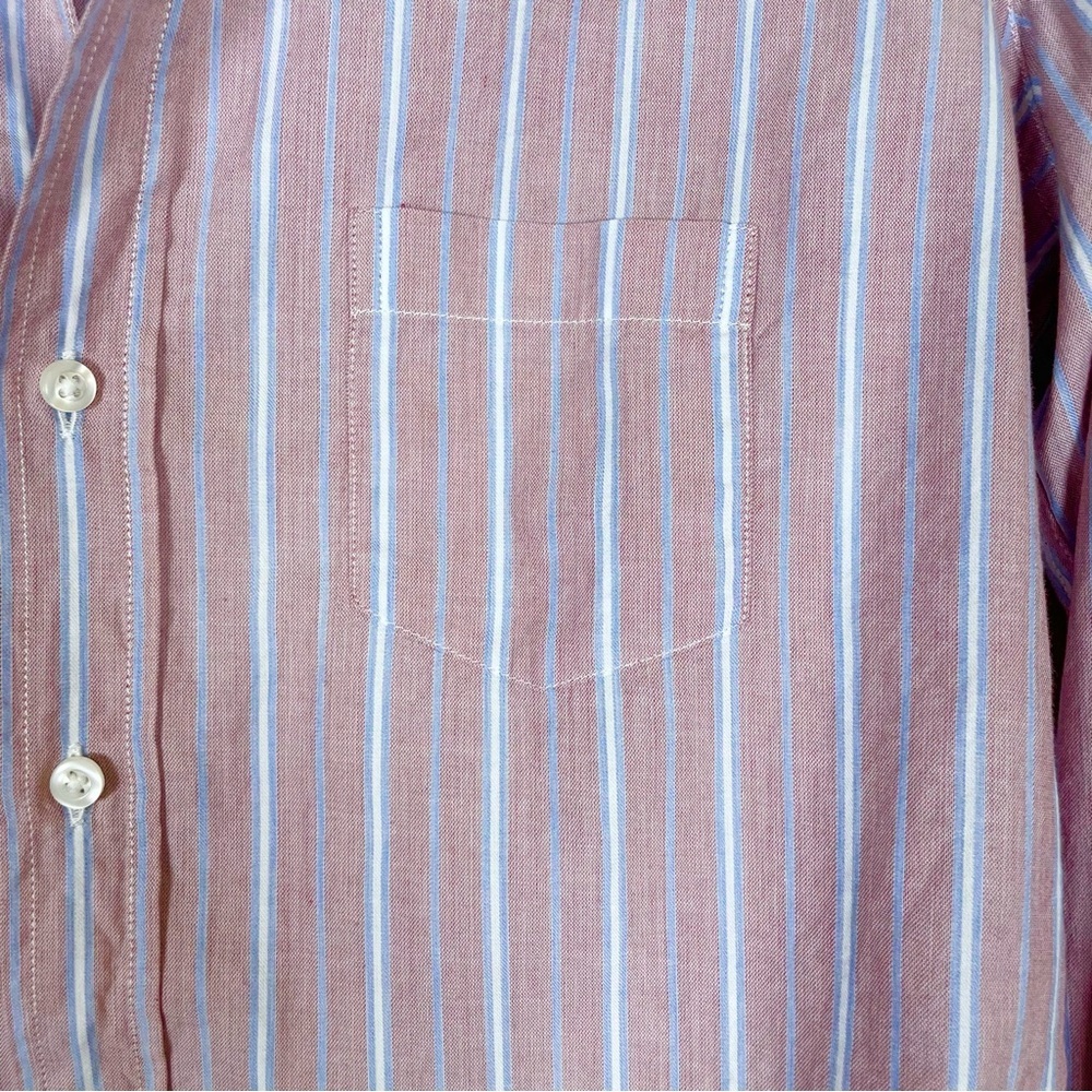 Frank & Eileen Barry Button Down Shirt Small Pink Blue Stripe - Picture 6 of 6